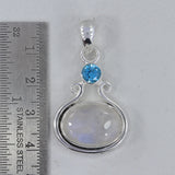 Rainbow Moonstone, Silver Pendant