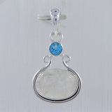 Rainbow Moonstone, Silver Pendant