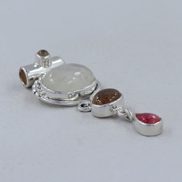 925 Silver Rainbow Moonstone Pendants