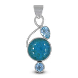 Larimar & Blue Topaz Silver Pendant