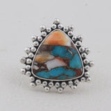 Spiny Oyster Turquoise Gemstone 925 Solid Silver Pendant Set