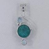 Larimar & Blue Topaz Silver Pendant