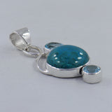 Larimar & Blue Topaz Silver Pendant