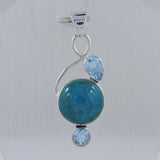 Larimar & Blue Topaz Silver Pendant