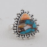 Spiny Oyster Turquoise Gemstone 925 Solid Silver Pendant Set