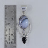 Larimar, Blue Topaz 925 Sterling Silver Pendant