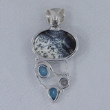 Dendritic Opal Silver Pendant