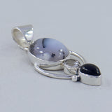 Larimar, Blue Topaz 925 Sterling Silver Pendant