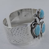 Larimar Gemstone Solid Silver Cuff Bangle - Larimar Jewelry