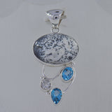 Dendritic Opal Silver Pendant