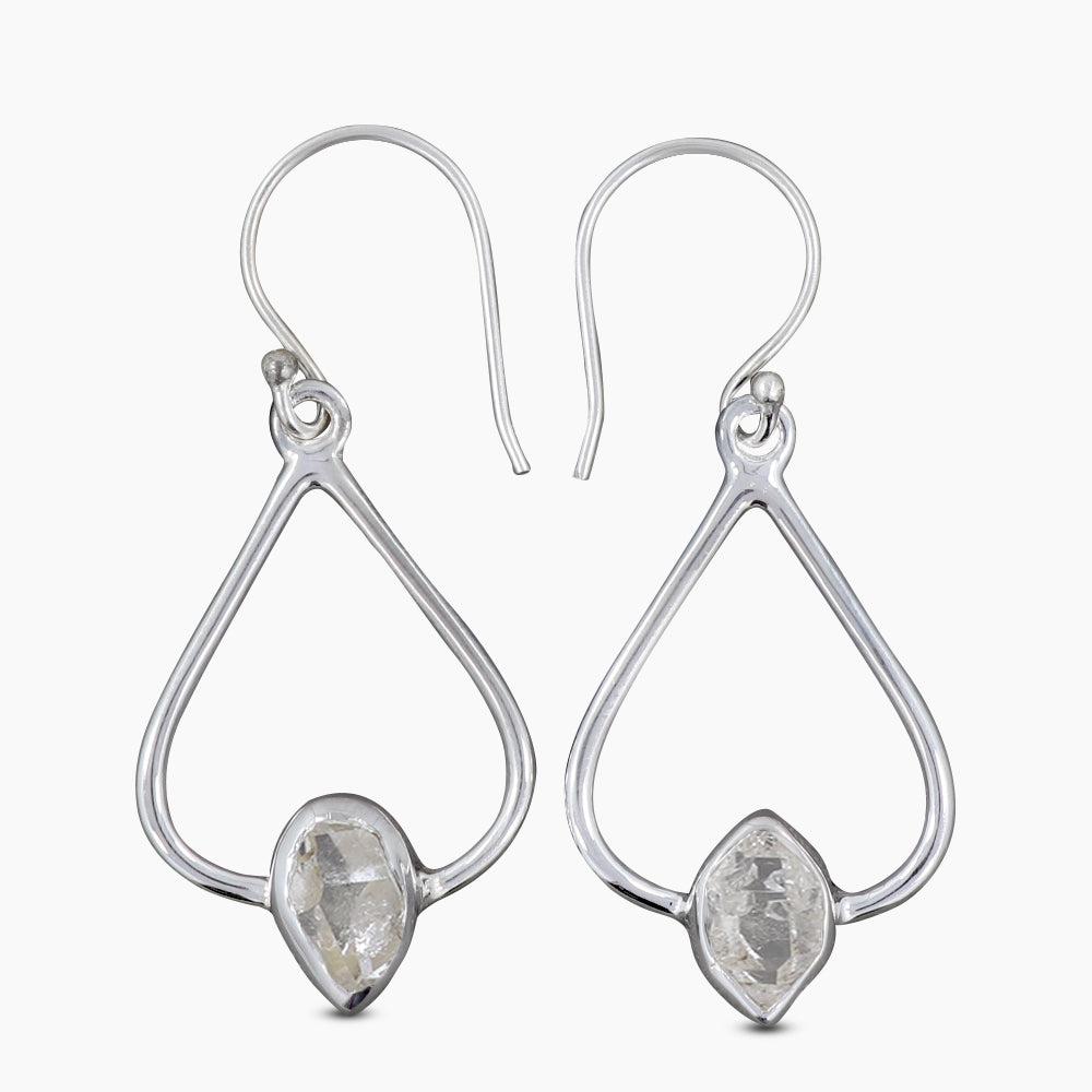 925 Silver Herkimer Quartz Earrings