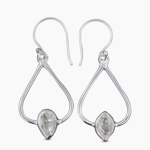 925 Silver Herkimer Quartz Earrings