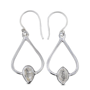 925 Silver Herkimer Quartz Earrings