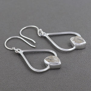 925 Silver Herkimer Quartz Earrings