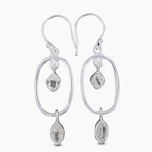 925 Silver Herkimer Quartz Earrings