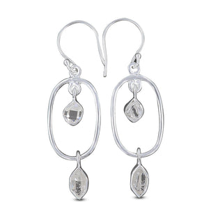 925 Silver Herkimer Quartz Earrings
