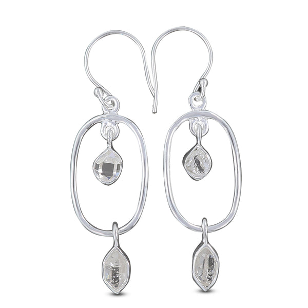 925 Silver Herkimer Quartz Earrings