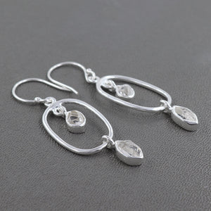 925 Silver Herkimer Quartz Earrings
