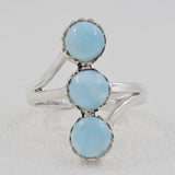 Natural Larimar Gemstone Handmade Ring