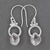 Silver Herkimer Diamond Gemstone Earrings