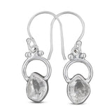 Silver Herkimer Diamond Gemstone Earrings