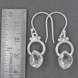 Silver Herkimer Diamond Gemstone Earrings