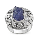 Raw Tanzanite Natural Gemstone Handmade Sterling Silver Ring