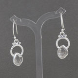 Silver Herkimer Diamond Gemstone Earrings