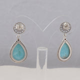 Larimar Gemstone 925 Solid Silver Ring & Earrings Set