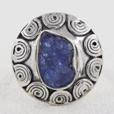 Raw Tanzanite Natural Gemstone Handmade Sterling Silver Ring