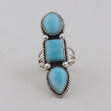 Larimar Gemstone 925 Solid Silver Ring & Earrings Set