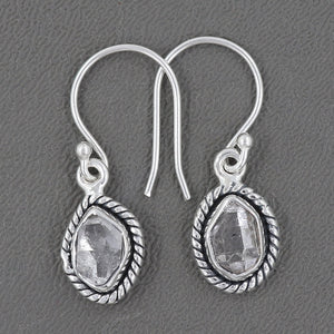 925 Silver Herkimer Quartz Earrings