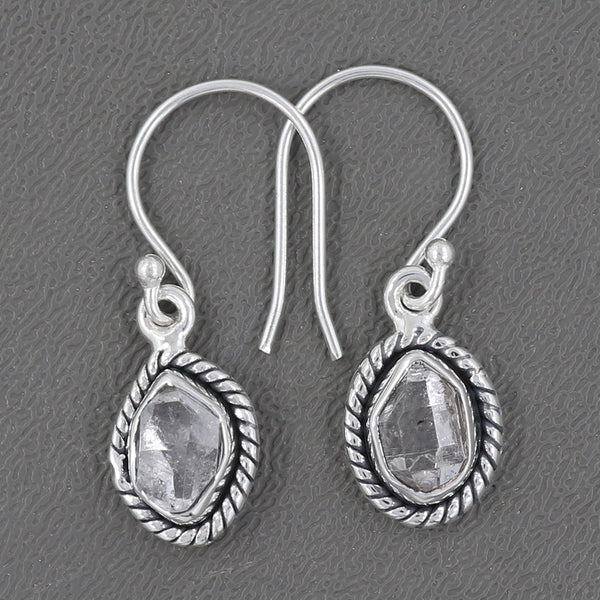 925 Silver Herkimer Quartz Earrings