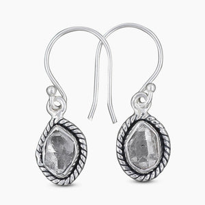 925 Silver Herkimer Quartz Earrings