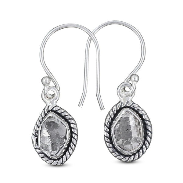 925 Silver Herkimer Quartz Earrings