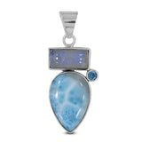 Rainbow Moonstone Silver Pendant