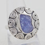 Raw Tanzanite Natural Gemstone Handmade Sterling Silver Ring