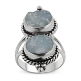 Raw Aquamarine 925 Sterling Silver Handmade Ring