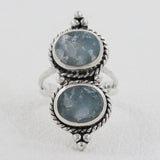 Raw Aquamarine 925 Sterling Silver Handmade Ring