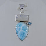 Rainbow Moonstone Silver Pendant