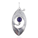 Natural Tanzanite Cabochon Oval Shape Pendant Set