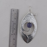 Natural Tanzanite Cabochon Oval Shape Pendant Set