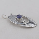 Natural Tanzanite Cabochon Oval Shape Pendant Set