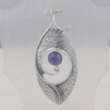 Natural Tanzanite Cabochon Oval Shape Pendant Set