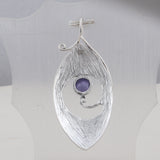 Natural Tanzanite Cabochon Oval Shape Pendant Set