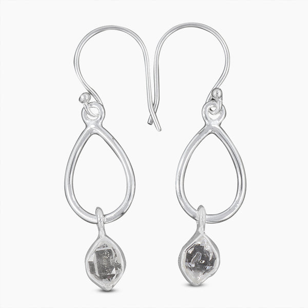 925 Silver Herkimer Quartz Earrings