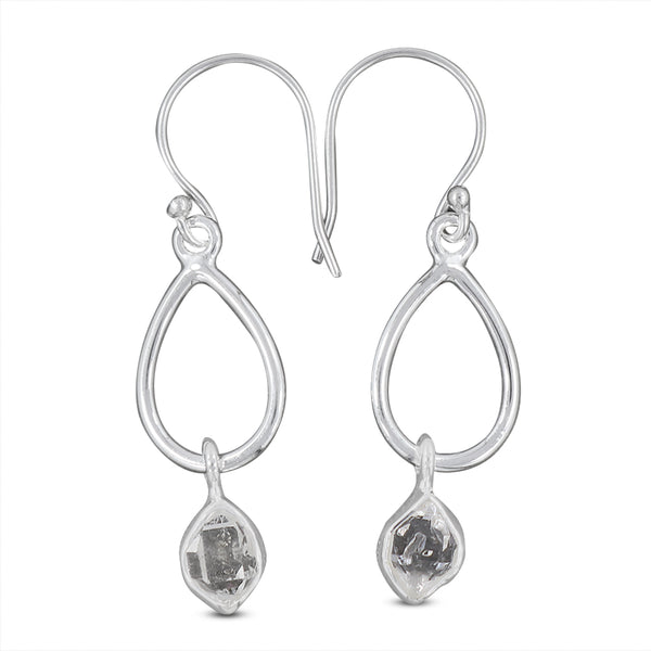925 Silver Herkimer Quartz Earrings