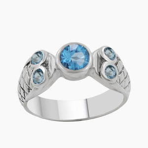 Blue Topaz Silver Rings