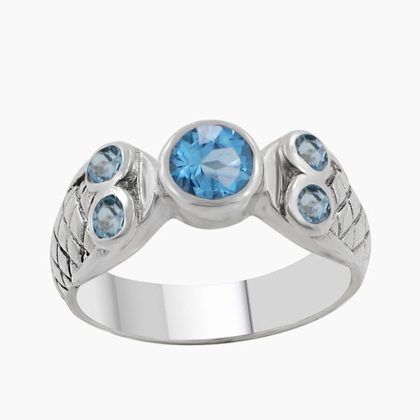 Blue Topaz Silver Rings