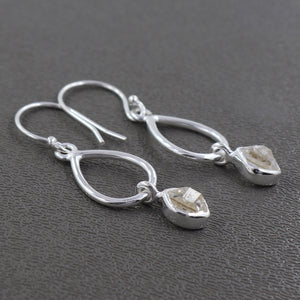 925 Silver Herkimer Quartz Earrings